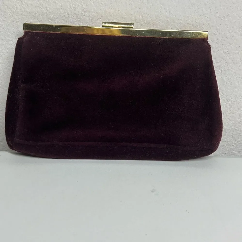 Vintage Estée Lauder Faux Suede Clutch Cosmetic Bag Wallet